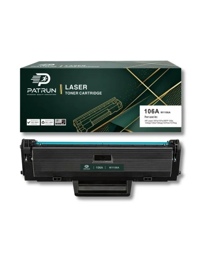 Compatible Toner Cartridge 106A Patrun W1106A for HP Laser 107a 107w MFP 135a 135ag 135w 135wg 137fnw 137fwg