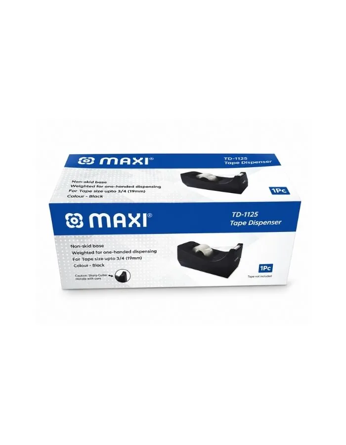 Tape Dispenser for Office Desk – MAXI TD-1125 Weighted Non-Slip Black