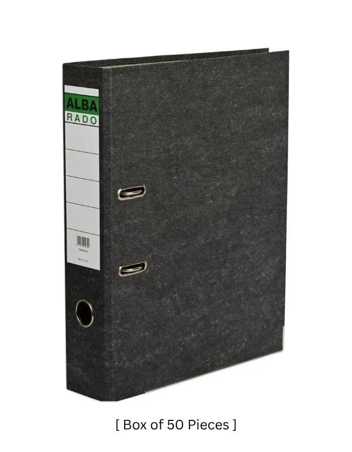 ALBA RADO Box File Foolscap 3inch Spine Black – Set of 50 Pieces