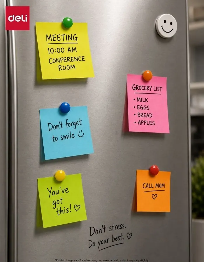 Sticky Notes 3x3 Colorful Neon Memo Pad – Deli Notes for Office, School & Home