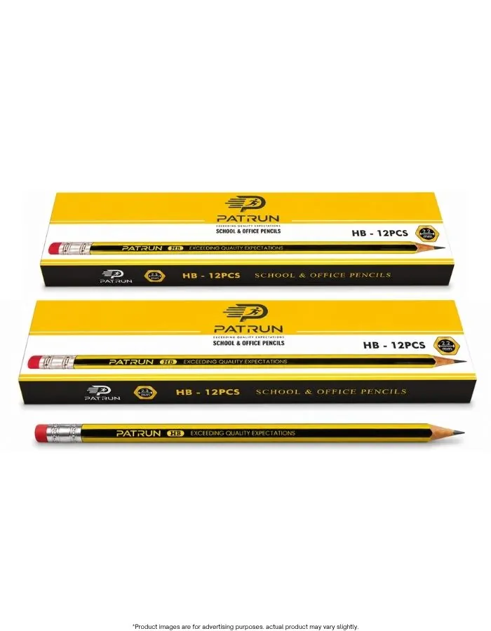 HB Pencil Set PATRUN 12 Pcs x 2 Boxes – School and Office Graphite Pencils, 2.2mm Lead, Break Resistant