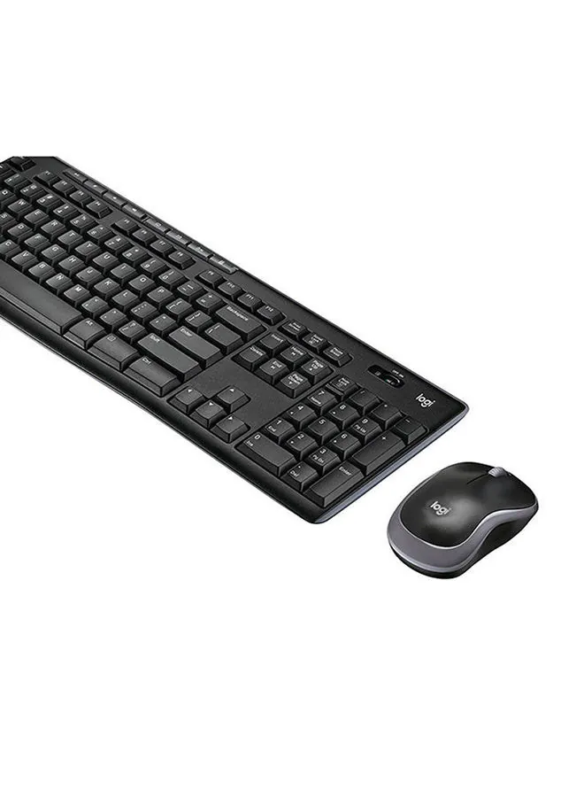 MK270 Wireless Combo Keyboard and Mouse, English Arabic Layout, Long Battery Life, 1000 DPI Resolution, Multimedia Keys, Compact Design