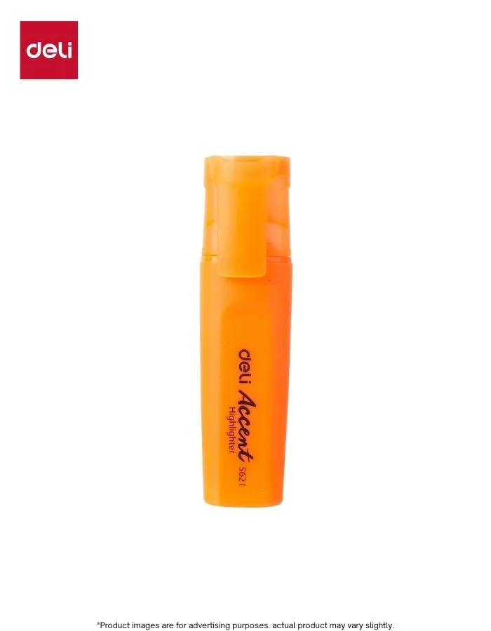 Highlighter Deli Accent S621 Orange Chisel Tip Pen Set, Non-Toxic Ink, 10 Pieces