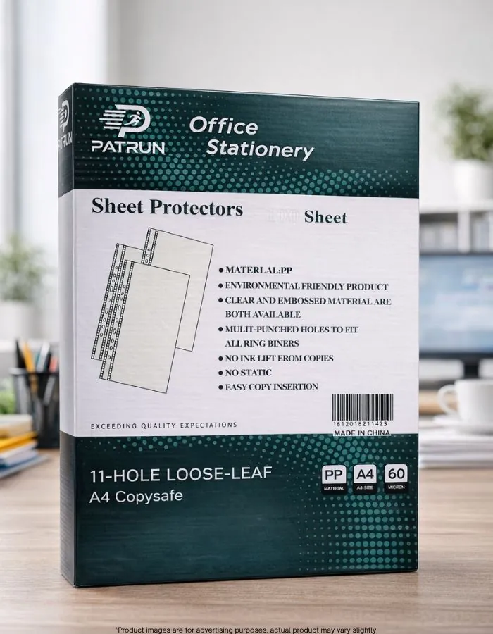 A4 Sheet Protectors 60 Micron 100 Pages Patrun