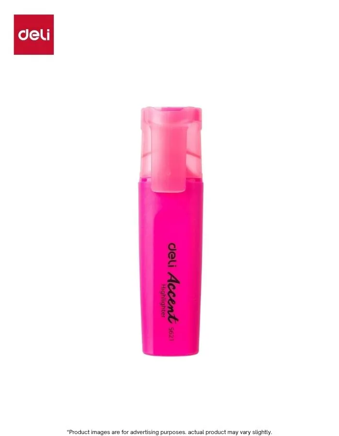 Highlighter Deli Accent S621 Pink Chisel Tip Pen Set, Non-Toxic Ink, 10 Pieces
