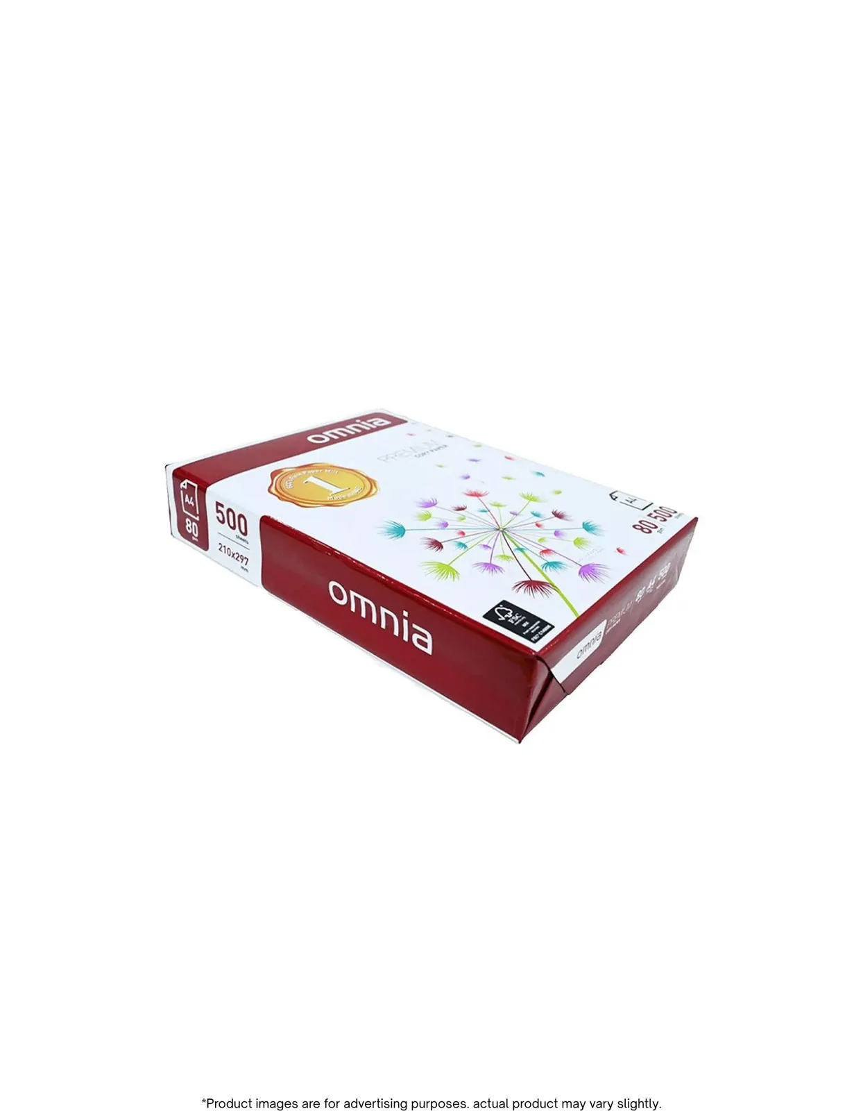 Omnia Premium Copy Paper A4 80 GSM – 1 Box (5 Reams, 2500 Sheets)
