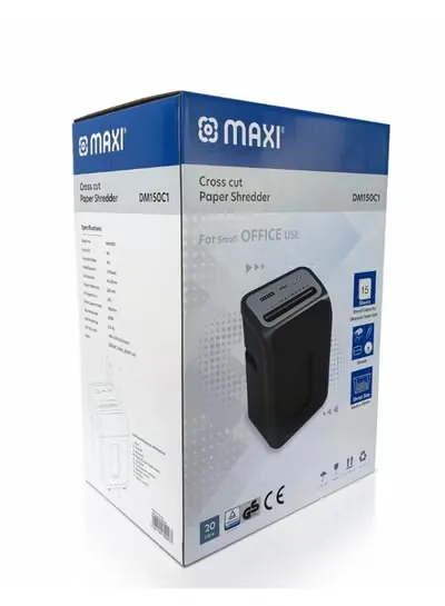 Shredder Machine 15 Sheets Cross Cut Paper Shredder 20L Bin Office Document Shredder MAXI DM150C1