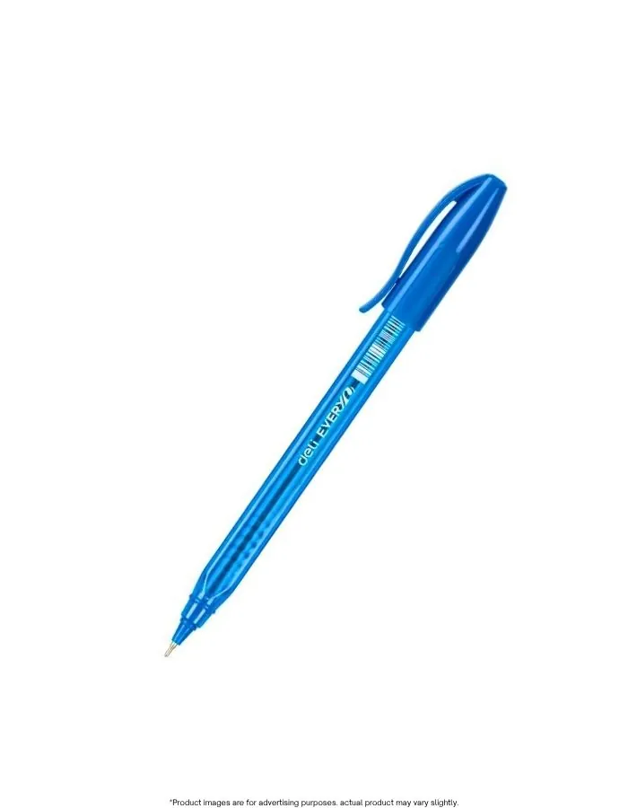 Pens Blue Ballpoint Pens 0.7mm Smooth Writing Office Pens Pack of 50 – Deli Everyo Q9-BL Low Viscosity Ergonomic Ball Point Pen